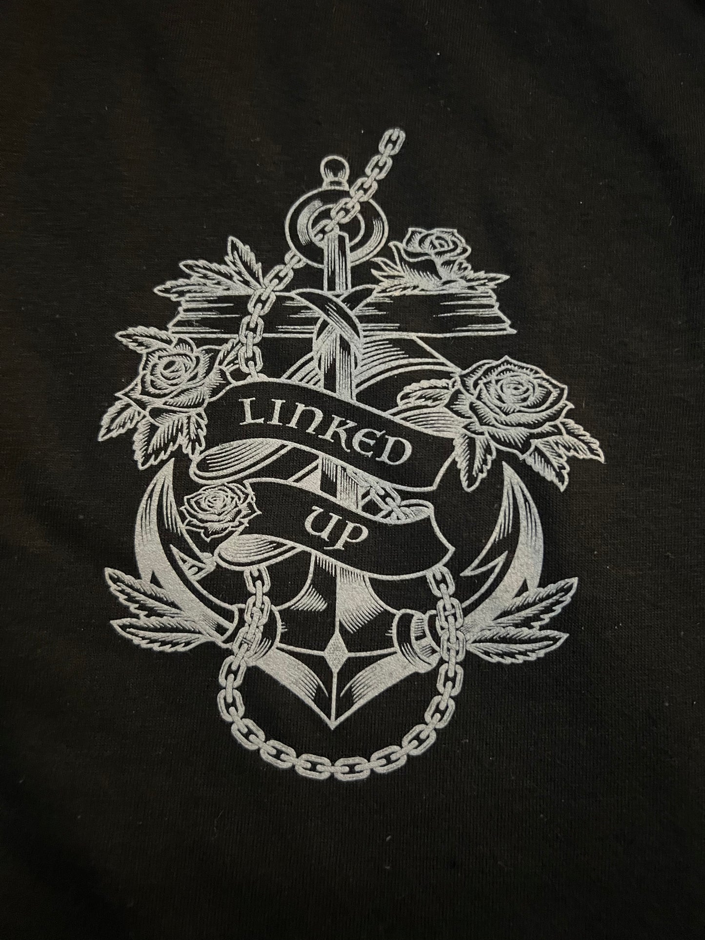 Through the storm anchor grey on black