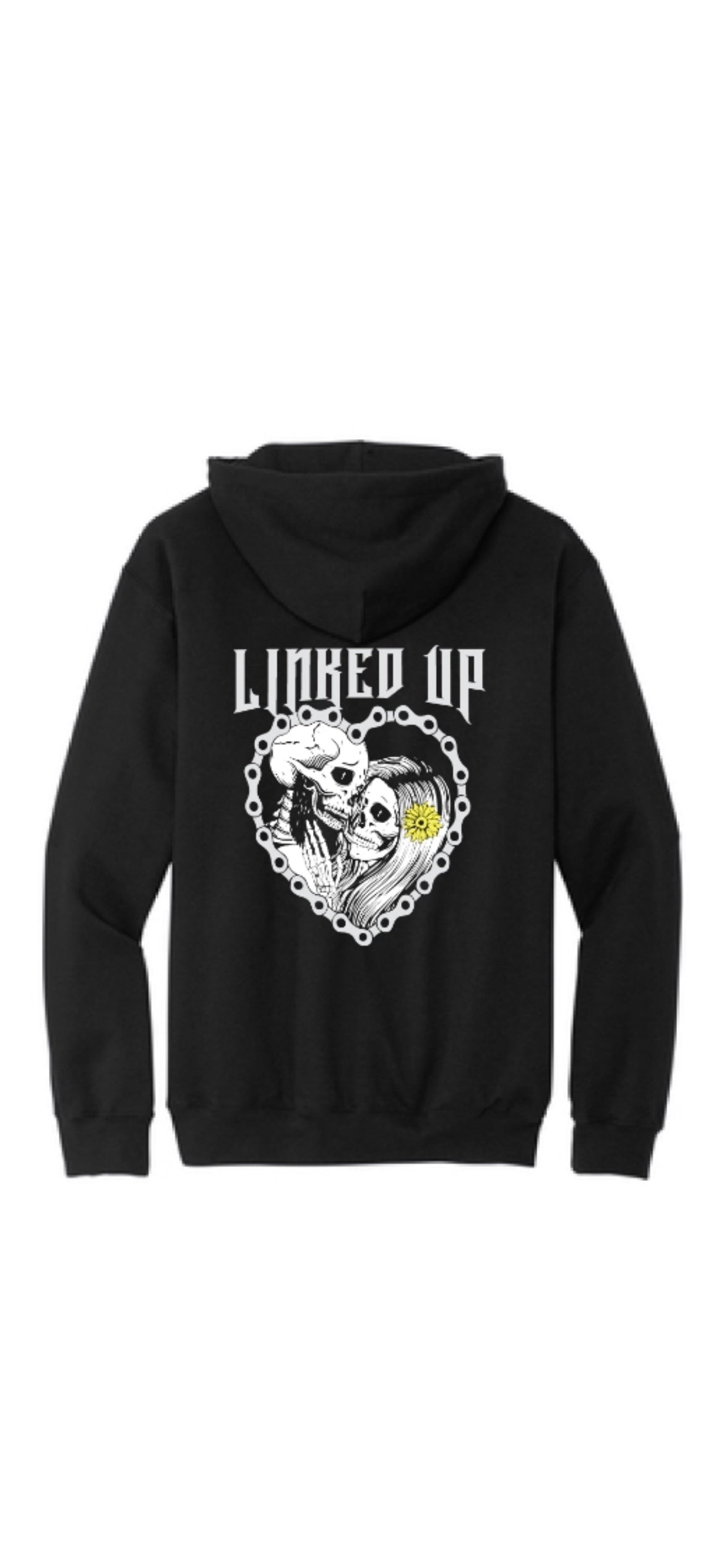 HOODIE drawstring hoodie grey heart chain - Main Image