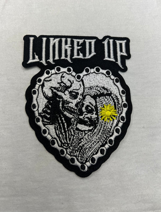 Linked up embroidery patches